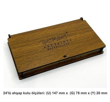 Şemse El Yapımı Sanatsal Yarım Tava Taş Karma 24'lü Sulu Boya