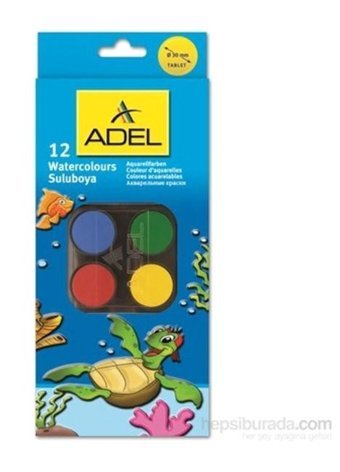 Adel 12 Renk Büyük Boy Sulu Boya