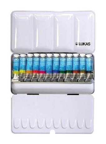 Lukas Artist Tüp 12 Renk x 10 ml Metal Kutu Sulu Boya