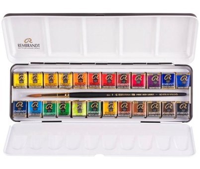 Rembrandt Extra Fine Profesyonel Metal Kutu 24 Renk Sulu Boya