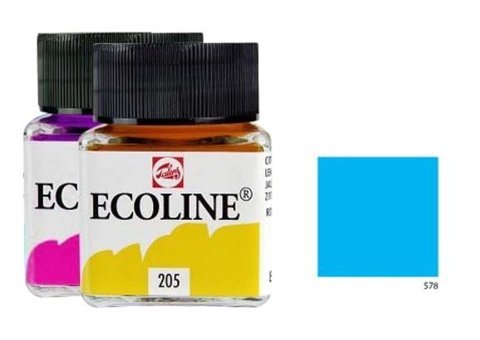 Talens Ecoline 30 ml Sky Blue Cyan 578 Sulu Boya