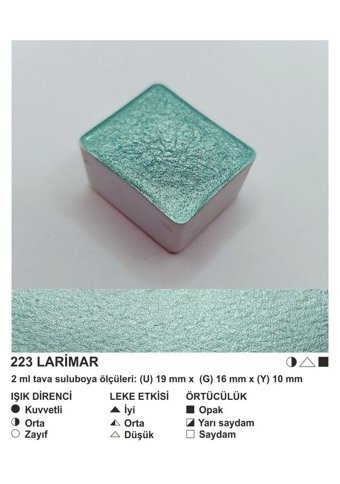 Şemse El Yapımı Sanatsal 12 Tava Larimar Sulu Boya