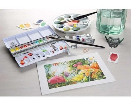 Schmincke Horadam Aquarell 24'lü Metal Yarım Table Sulu Boya
