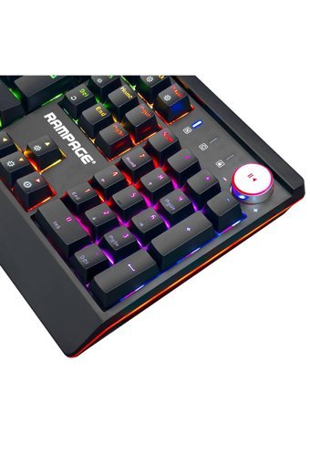 Rampage KB-R103 Türkçe Q RGB Blue Switch Kablolu Siyah Mekanik Gaming Klavye