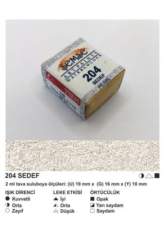 Şemse El Yapımı Sanatsal 12 Tava Sedef Sulu Boya