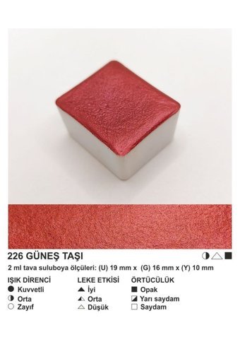 Şemse El Yapımı Sanatsal 12 Tava Güneş Taşı Sulu Boya