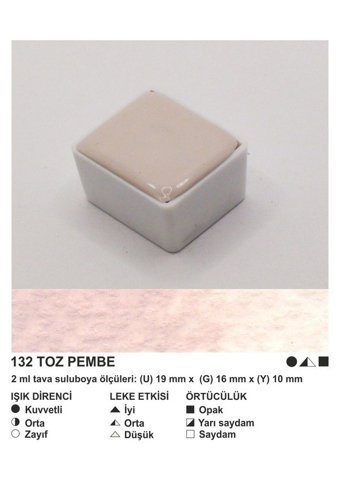 Şemse El Yapımı Sanatsal 12 Tava Toz Pembe Taş Sulu Boya