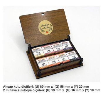 Şemse El Yapımı Yarım Tava Taş Yaz Renkleri 8'li Sulu Boya