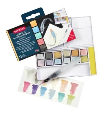 Derwent Metalik Tablet 12'li Sulu Boya