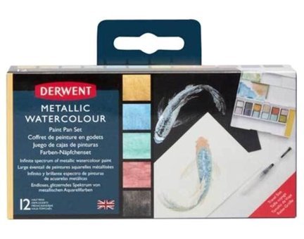 Derwent Metalik Tablet 12'li Sulu Boya