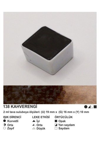 Şemse El Yapımı Sanatsal 12 Tava Kahverengi Taş Sulu Boya