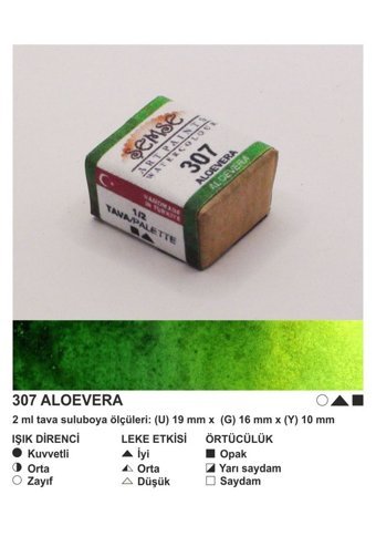Şemse El Yapımı Sanatsal 12 Tava Aloevera Sulu Boya