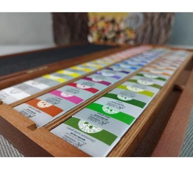 Afra Artists Water Colours Tablet Ahşap Kutu 48'li Sulu Boya