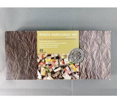 Afra Artists Water Colours Tablet Ahşap Kutu 48'li Sulu Boya
