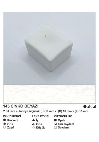 Şemse El Yapımı Sanatsal 12 Tava Çinko Beyazı Taş Sulu Boya