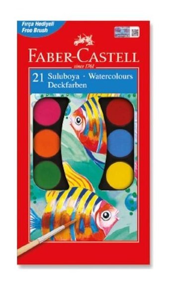 FaberCastell 21 Renk Büyük 30 mm Sulu Boya