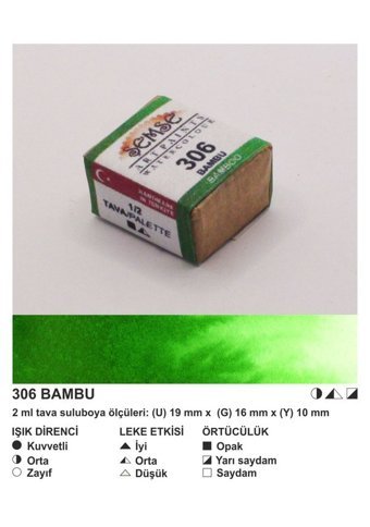 Şemse El Yapımı Sanatsal 12 Tava Bambu Sulu Boya