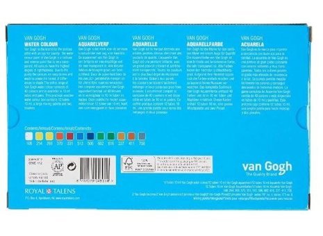 Talens Van Gogh Tüp 12 Renk x 10 ml Ahşap Kutulu Sulu Boya