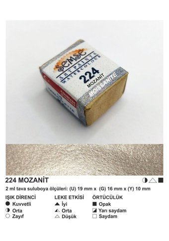 Şemse El Yapımı Sanatsal 12 Tava Mozanit Sulu Boya