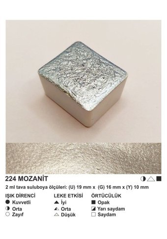 Şemse El Yapımı Sanatsal 12 Tava Mozanit Sulu Boya