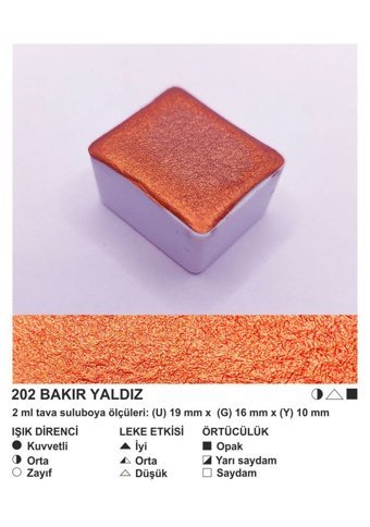 Şemse El Yapımı Sanatsal 12 Tava Bakır Yaldız Sulu Boya