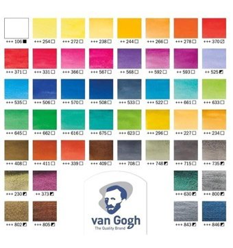 Talens Van Gogh Tablet Metal Kutu 48 Renk Sulu Boya