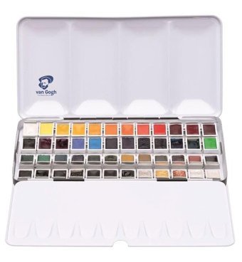 Talens Van Gogh Tablet Metal Kutu 48 Renk Sulu Boya
