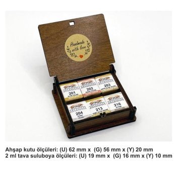 Şemse Mührelenebilir El Yapımı Sanatsal Yarım Tava Yaldız 6'lı Sulu Boya