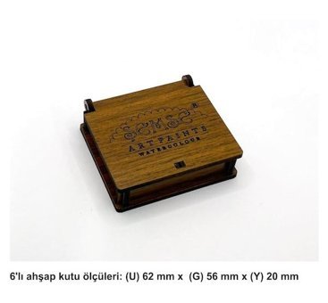 Şemse Mührelenebilir El Yapımı Sanatsal Yarım Tava Yaldız 6'lı Sulu Boya