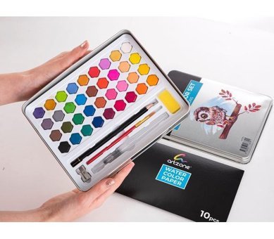 Artzone 36 Renk Kağıt Ve Aksesuar Sulu Boya