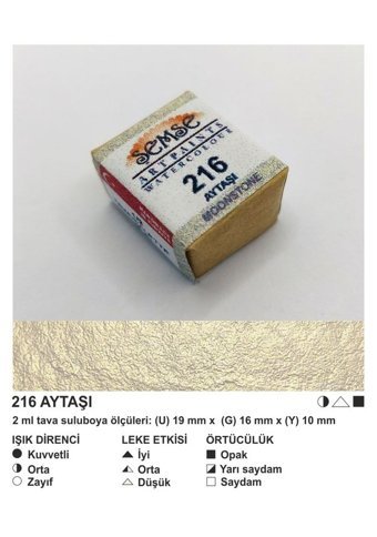 Şemse El Yapımı Sanatsal 12 Tava Aytaşı Sulu Boya