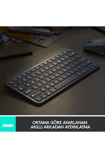 Logıtech MX Keys Mini Türkçe Q Kablosuz Siyah Numerik Klavye