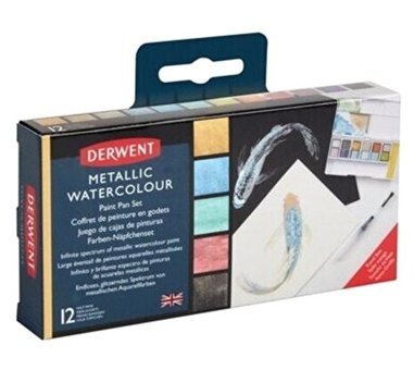 Derwent : Metallic 12 Renk Sulu Boya