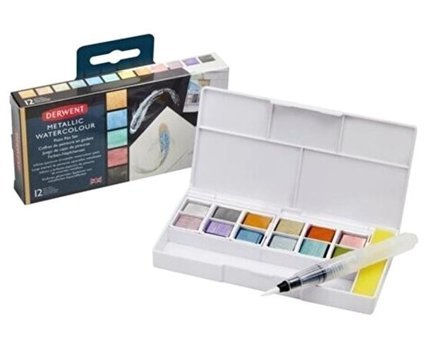 Derwent : Metallic 12 Renk Sulu Boya