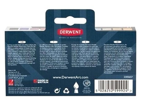 Derwent : Metallic 12 Renk Sulu Boya