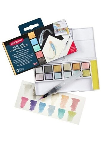 Derwent : Metallic 12 Renk Sulu Boya