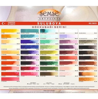 Şemse El Yapımı Sanatsal 12 Tava Lapislazuli Taş Sulu Boya