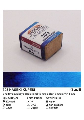 Şemse El Yapımı Sanatsal 12 Tava Haseki Küpesi Sulu Boya