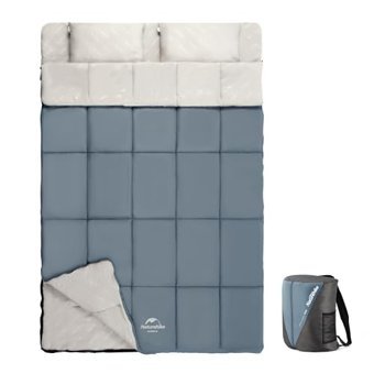 Naturehike 15 Derece Polyester 4 Mevsim Kamp Çift Kişilik Yetişkin Uyku Tulumu Mavi