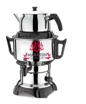 Maraton 1100 W 4.5 lt Su Kapasiteli Çelik Tek Demlikli Tek Musluklu Çelik Elektrikli Semaver İnox