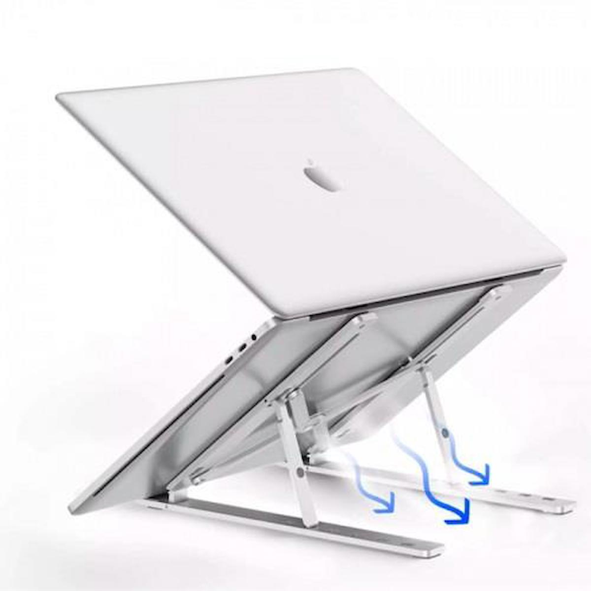 Coofbe Çift Katmanlı Hareketli Katlanabilir Ayarlanabilir Taşınabilir Ayaklı Laptop Standı