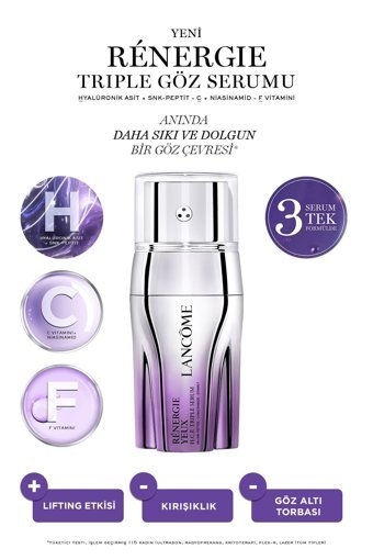 Lancome Rénergie Triple Aydınlatıcı Kırışıklık Karşıtı Göz Altı Torba Karşıtı Gece Gündüz Serumu 20 ml