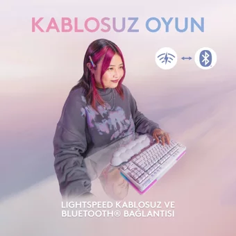 Logitech G715 İngilizce Q RGB Kablosuz Beyaz Mekanik Gaming Klavye