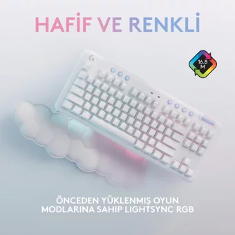 Logitech G715 İngilizce Q RGB Kablosuz Beyaz Mekanik Gaming Klavye