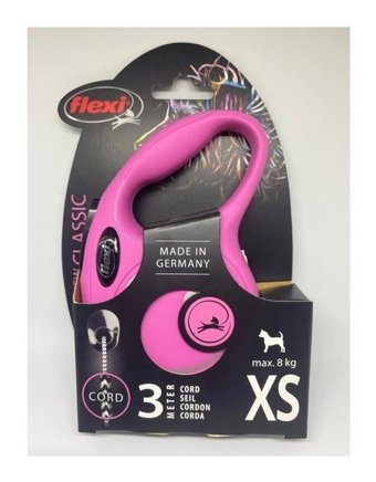 Flexi New Classic Makaralı Ayarlanabilir Köpek Tasması XS Pembe