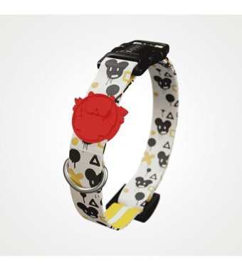 Lindo Bad Mouse Ayarlanabilir Boyun Köpek Tasması M Beyaz