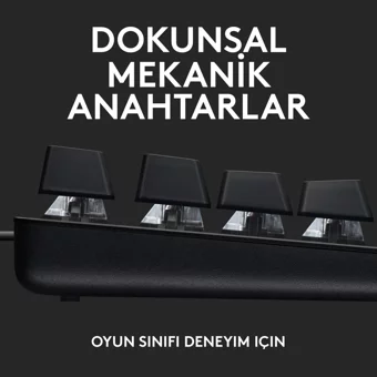 Logıtech G413 Türkçe Q RGB Kablolu Siyah Mekanik Gaming Klavye