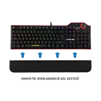Rampage Hydra R6 Türkçe Q RGB Blue Switch Kablolu Siyah Mekanik Gaming Klavye