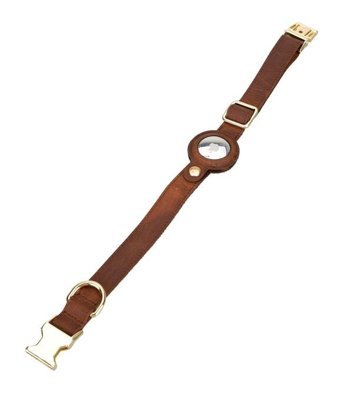 Doggo Airtag Ayarlanabilir Boyun Köpek Tasması 50 cm Kahverengi