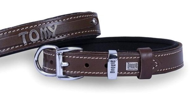 Doggie Konfor İsimli Ayarlanabilir Boyun Köpek Tasması 1.5 x 25 - 30 cm Kahverengi